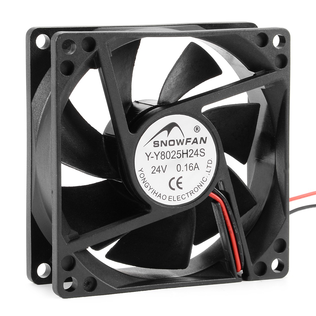 80mm x 80mm x 25mm 8025 24V DC Cooling Fan w Long Life Sleeve Bearing