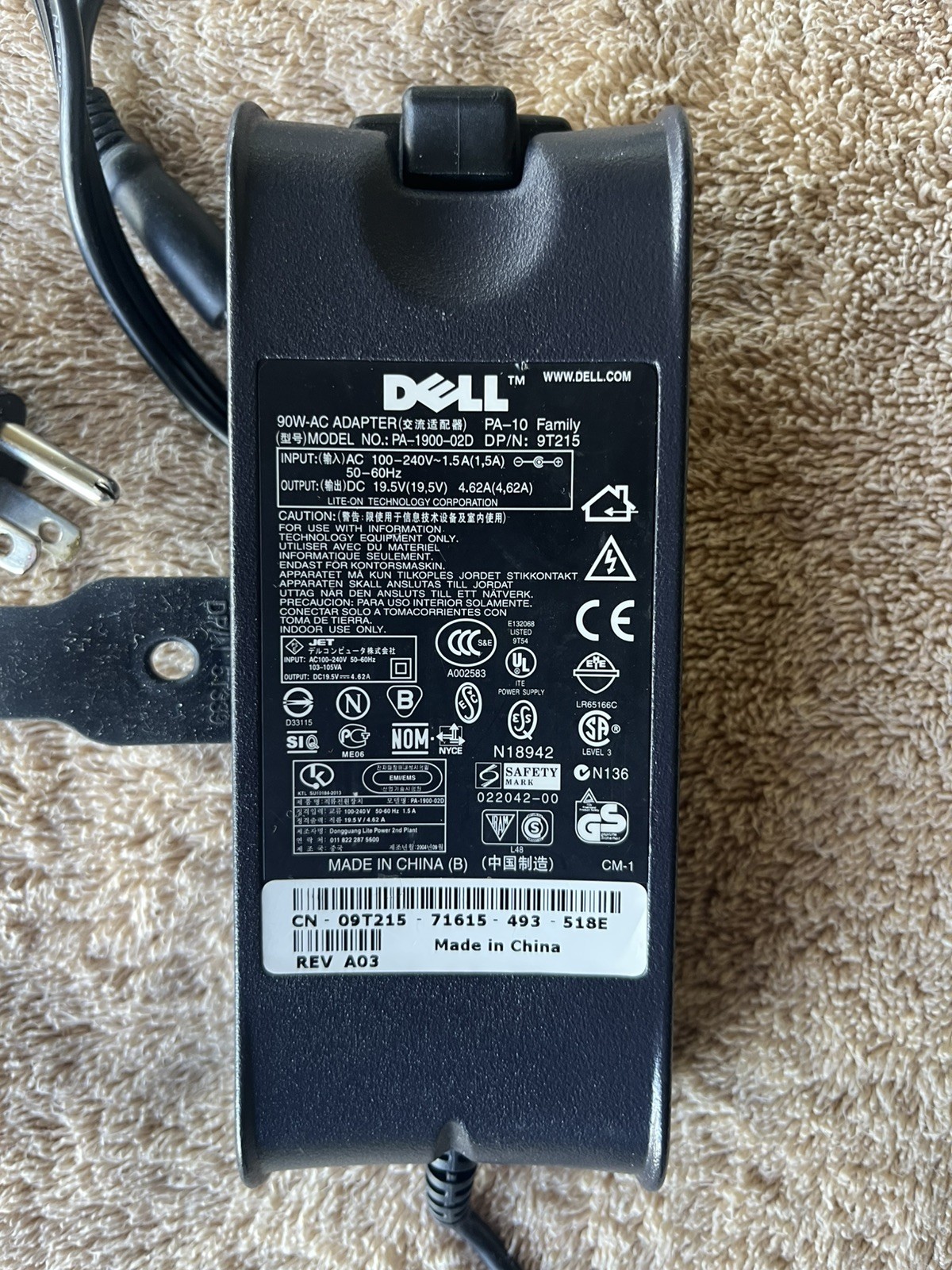 Genuine HP 90W AC Adapter Model PPP012D-S P/N 677777-002 19.5V 4.62A OEM Charger