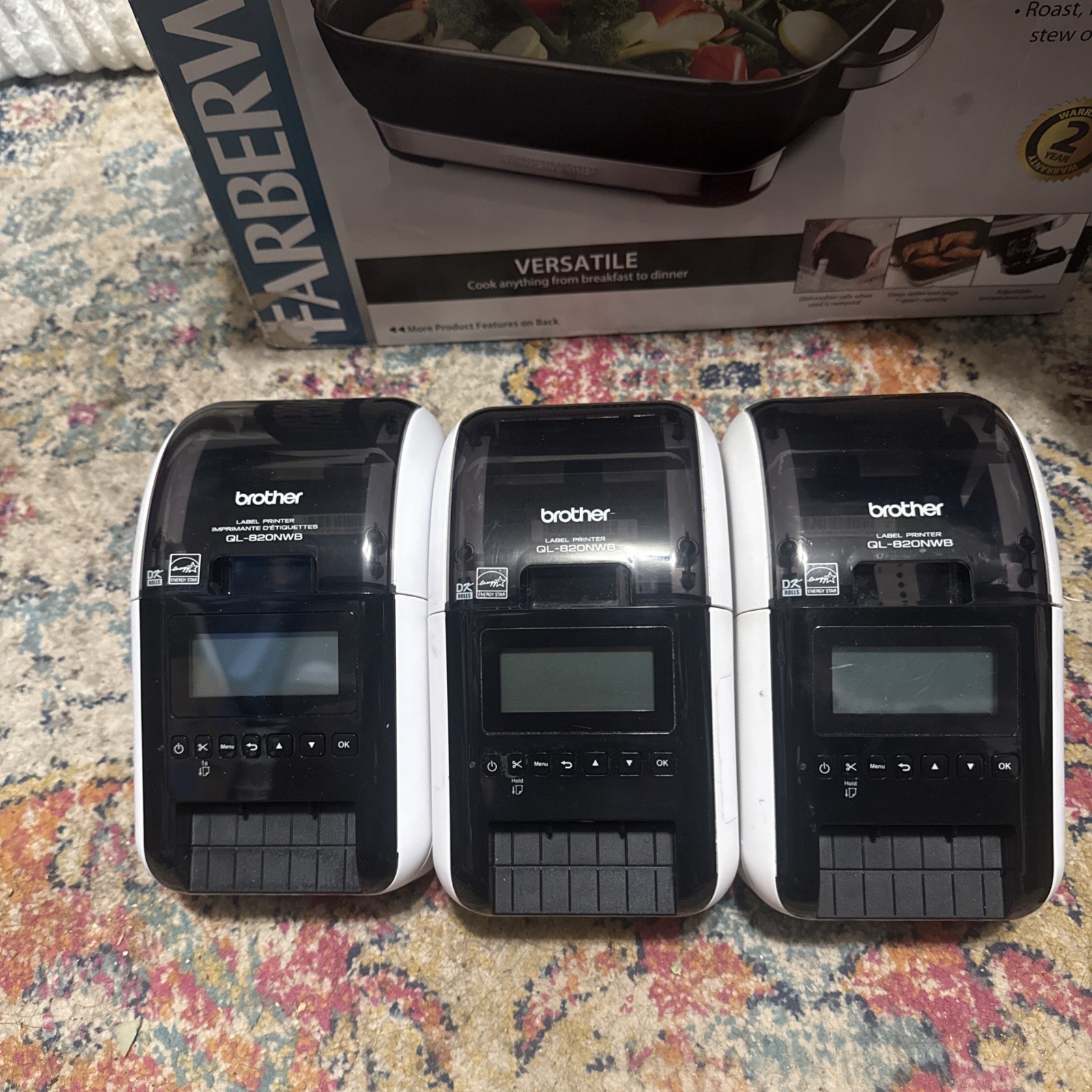 Untested BROTHER QL-820NWB Label Printer Tested No Power Adaptor
