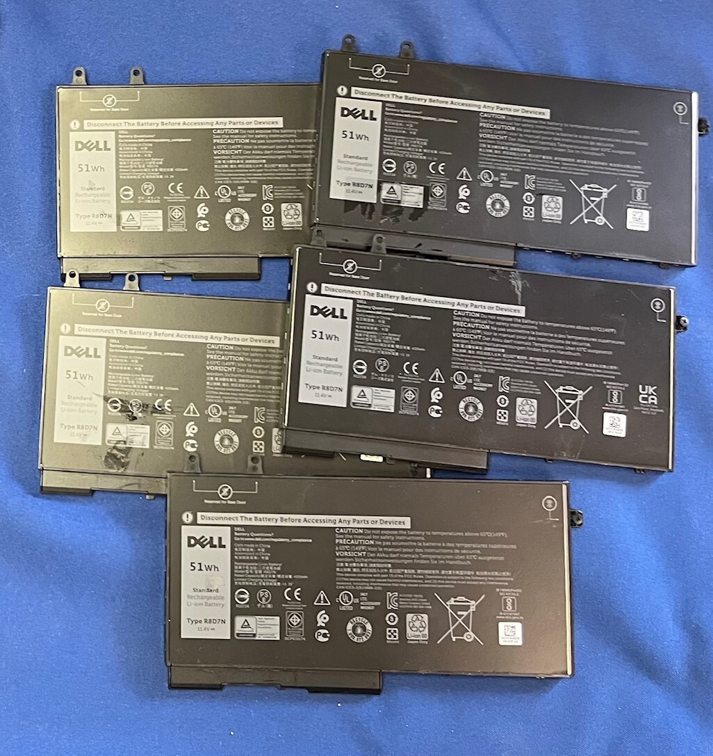 Lot of 5 51Wh R8D7N OEM Latitude 5400 5500 Precision 3540 Battery -BIOS Good