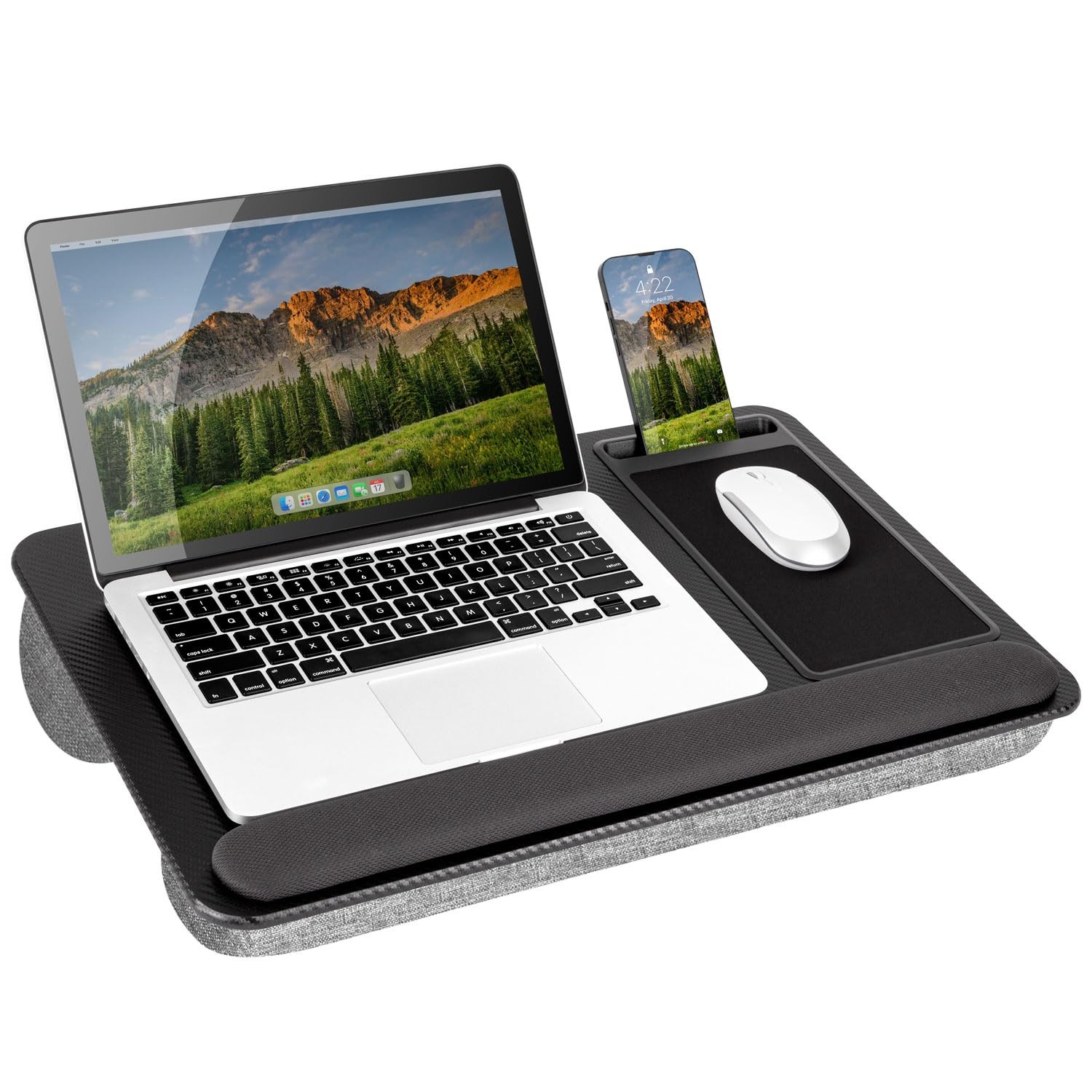 LAPGEAR Home Office Pro Lap Desk Black Slate for 15.6” Laptops