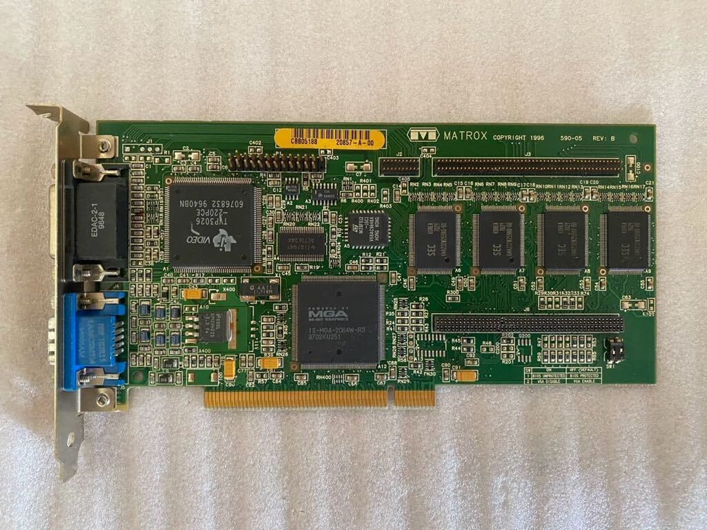 PCI Video card Matrox 590-05 Rev B MGA MIL/4/DELL3 00081992 ID7059000 DVI VGA