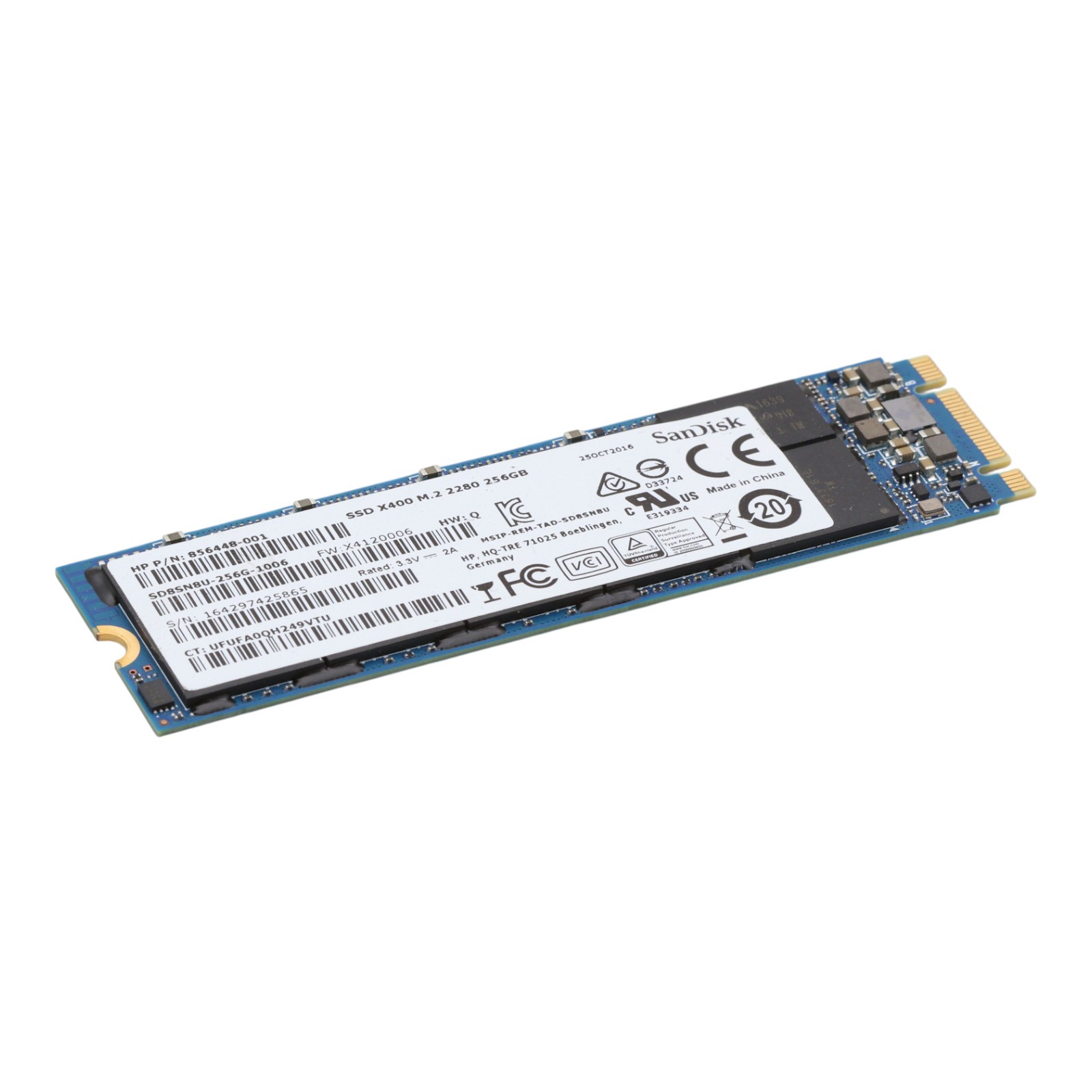 SanDisk 256GB M.2 2280 SATA III SSD 856448-001 SD8SN8U-256G-1006 HP OEM