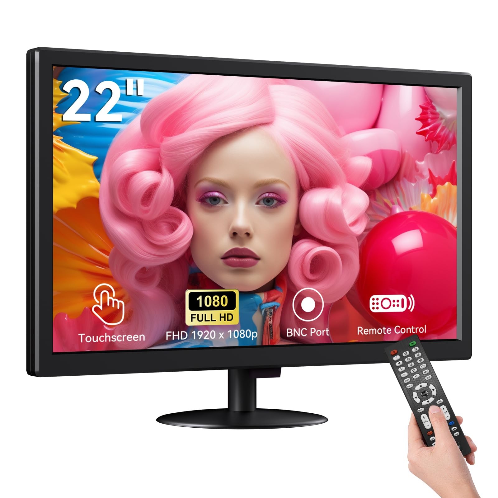 Pisichen 22” Full HD Touch Monitor – 10-Point Capacitive Touch, 22", black