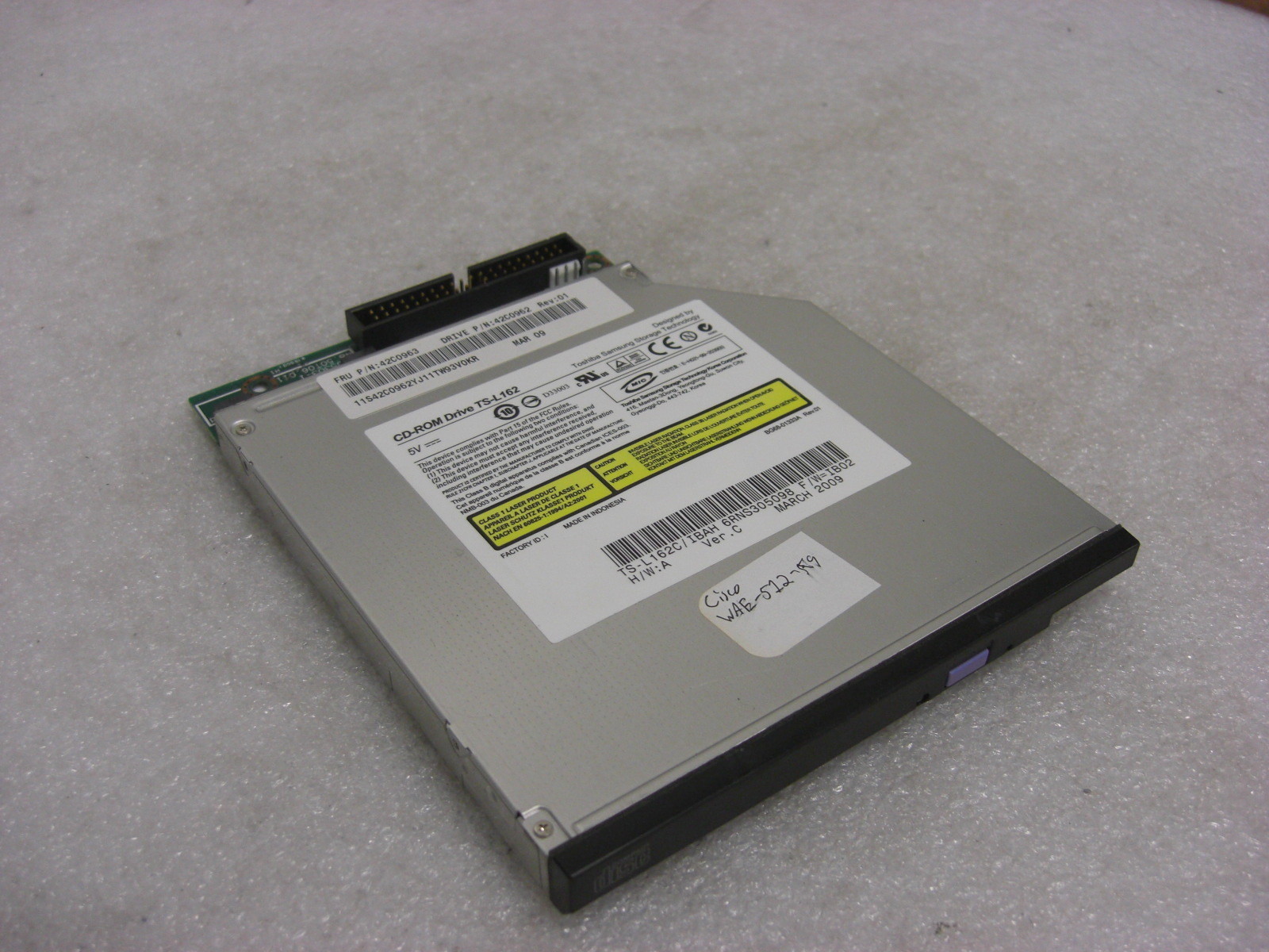IBM 42c0963 42c0962 Toshiba ts-l162 CD-ROM drive w/ 39m4354 interposal board