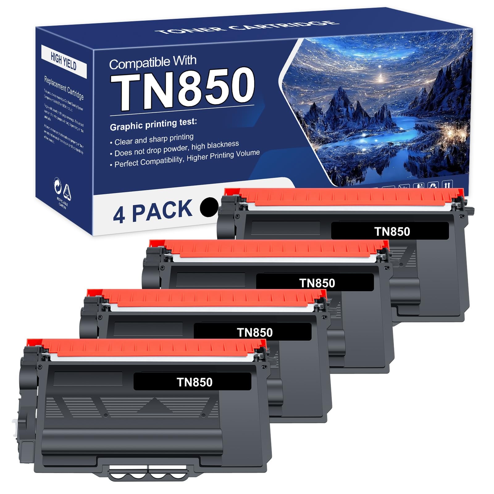 TN850 TN820 High Yield Toner Cartridge TN 850 820 TN-850 Replacement for Brot...