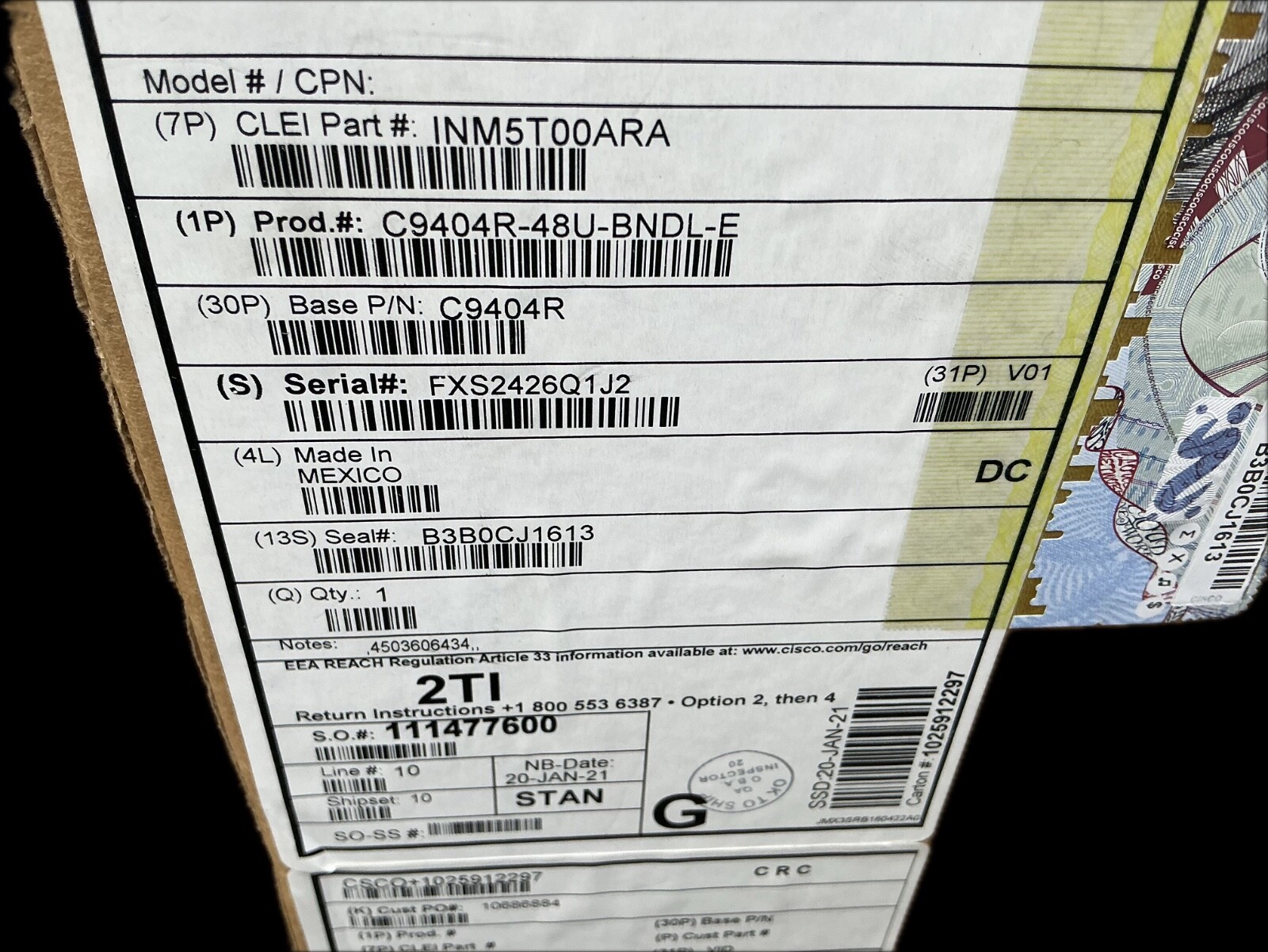 NEW Cisco C9404R-48U-BNDL-E  1XSUR-1XL, LC-48S, 4X3200AC MORE