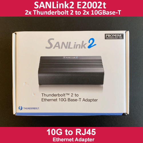 Promise SANLink2 E2002t Thunderbolt 2 to 10G Base-T RJ45 Ethernet Adapter 10GbE