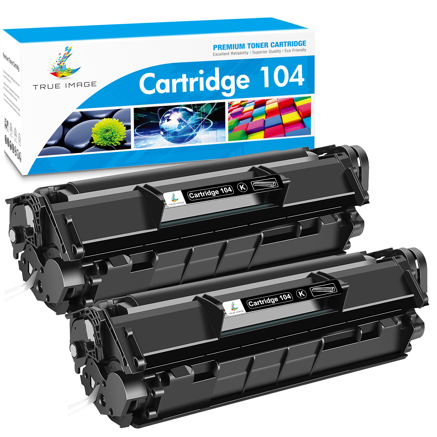 2 Pack CRG-104 Toner Compatible with Canon 104 FX9 FX10 ImageCLASS MF4010 MF4012