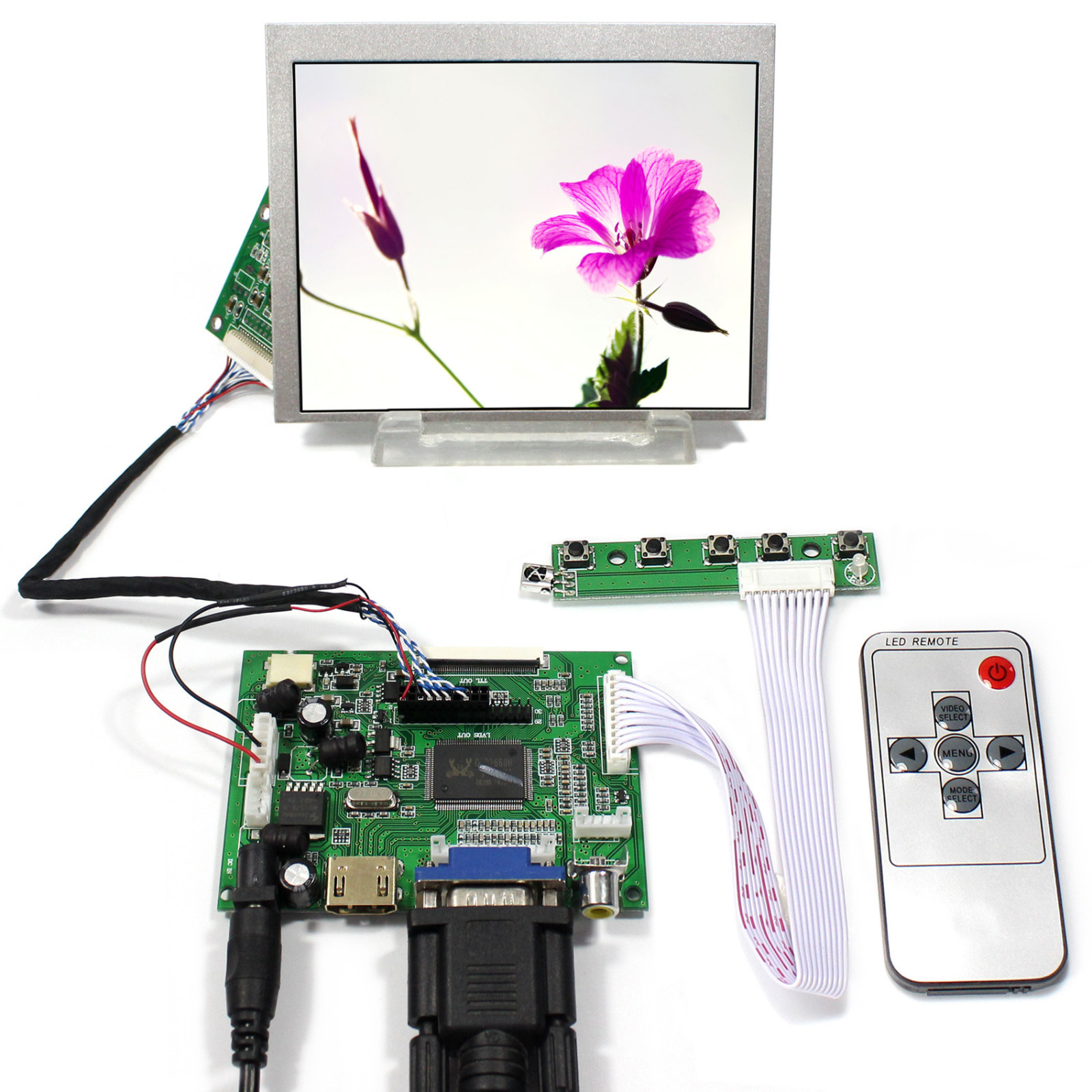 HD VGA 2AV LCD Driver Board LVDS Tcon 5.6" AT056TN53 V1 640X480 LCD Screen