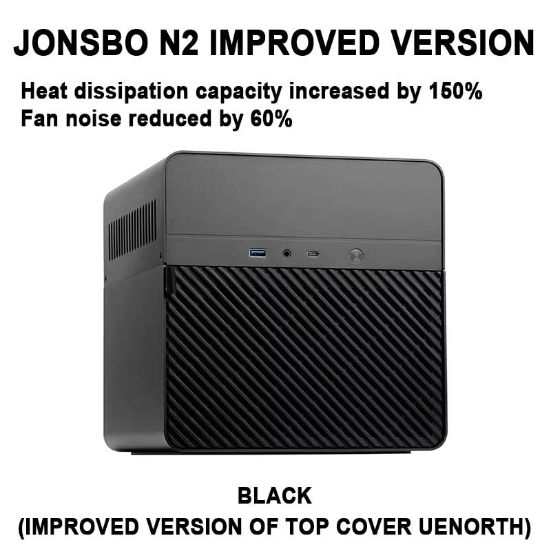 JONSBO N2 Mini ITX NAS Case 5+1 Bay Aluminum, 65mm CPU Cooler Support