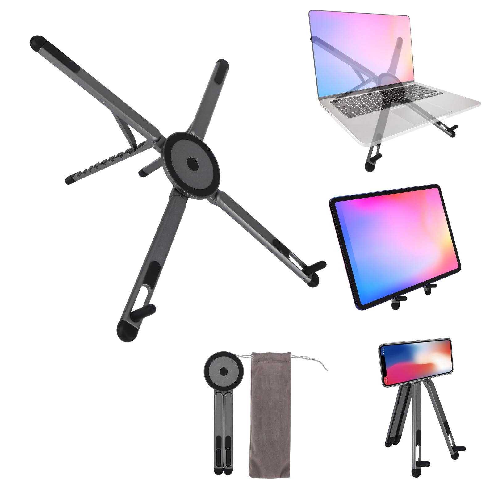 Multifunctional Magnetic Phone Stand, 8-Level Adjustable Height 4 in 1 Magnet...