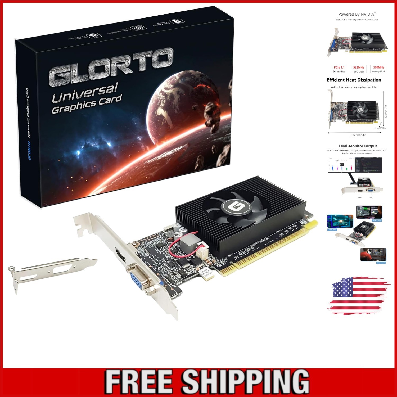 Affordable NVIDIA GeForce GT 610 2GB GPU - Entry Level Performance for PC & HTPC