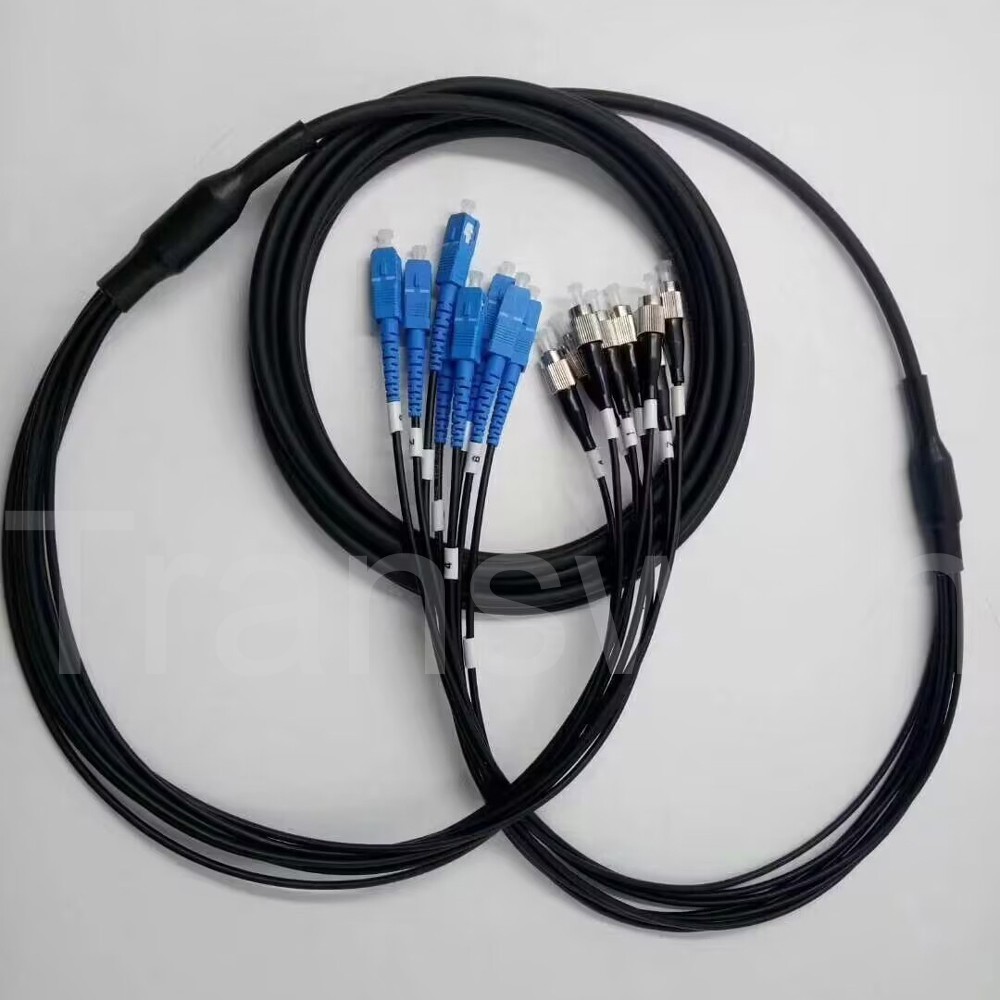 10/30/50 Meters Pre-terminated 8 x Stands Outdoor Armored OS2 SM Fiber Cables