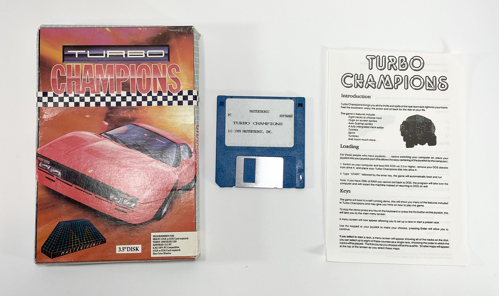 Turbo Champions Computer Game Mastertronic Vintage Software With 3 1/2" Disk