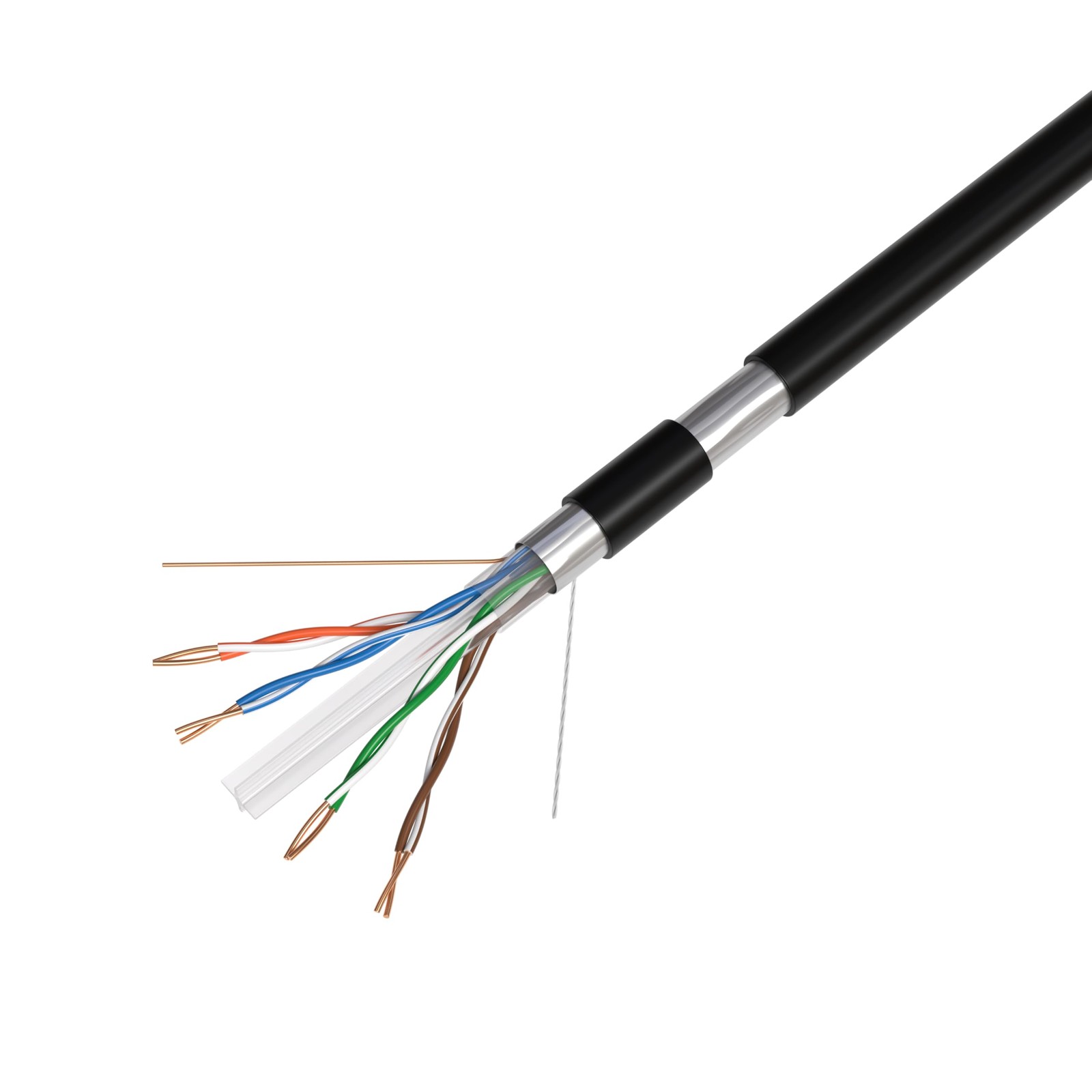 Cables Direct Online CAT6 1000FT Outdoor 23 AWG 550MHz Cable FTP Wire Solid Dire