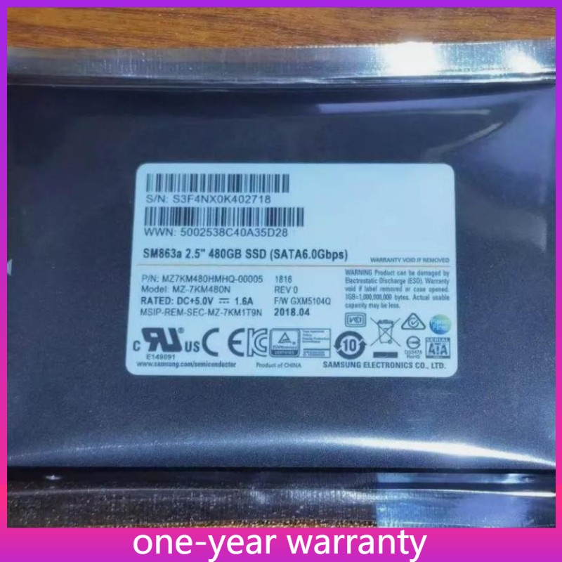 NEW SM863a 480GB Samsung 2.5 SSD MZ-7KM480N Solid State Drive MZ7KM480HMHQ-00005