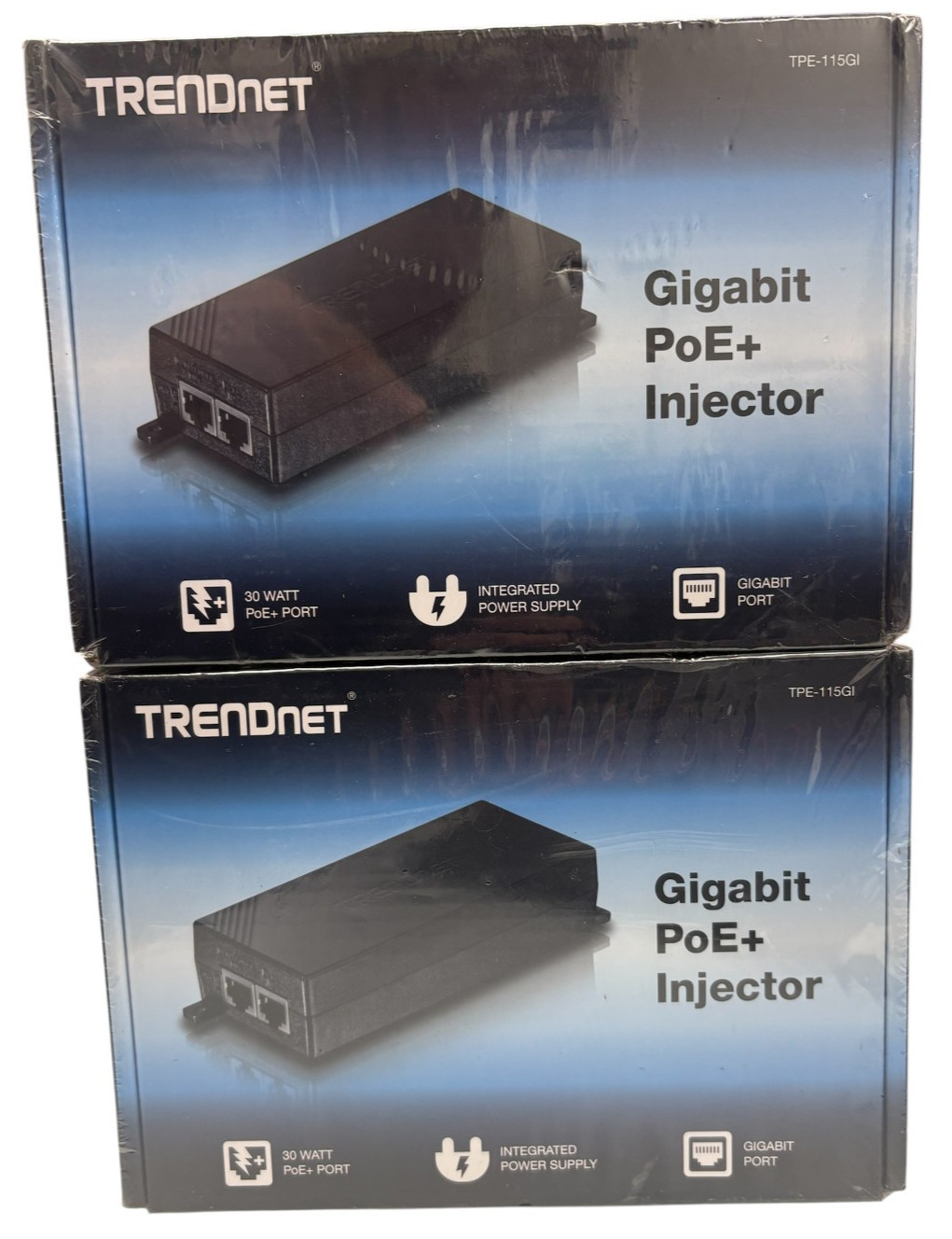 LOT OF 2-TRENDnet TPE-115GI Gigabit PoE+ Injector