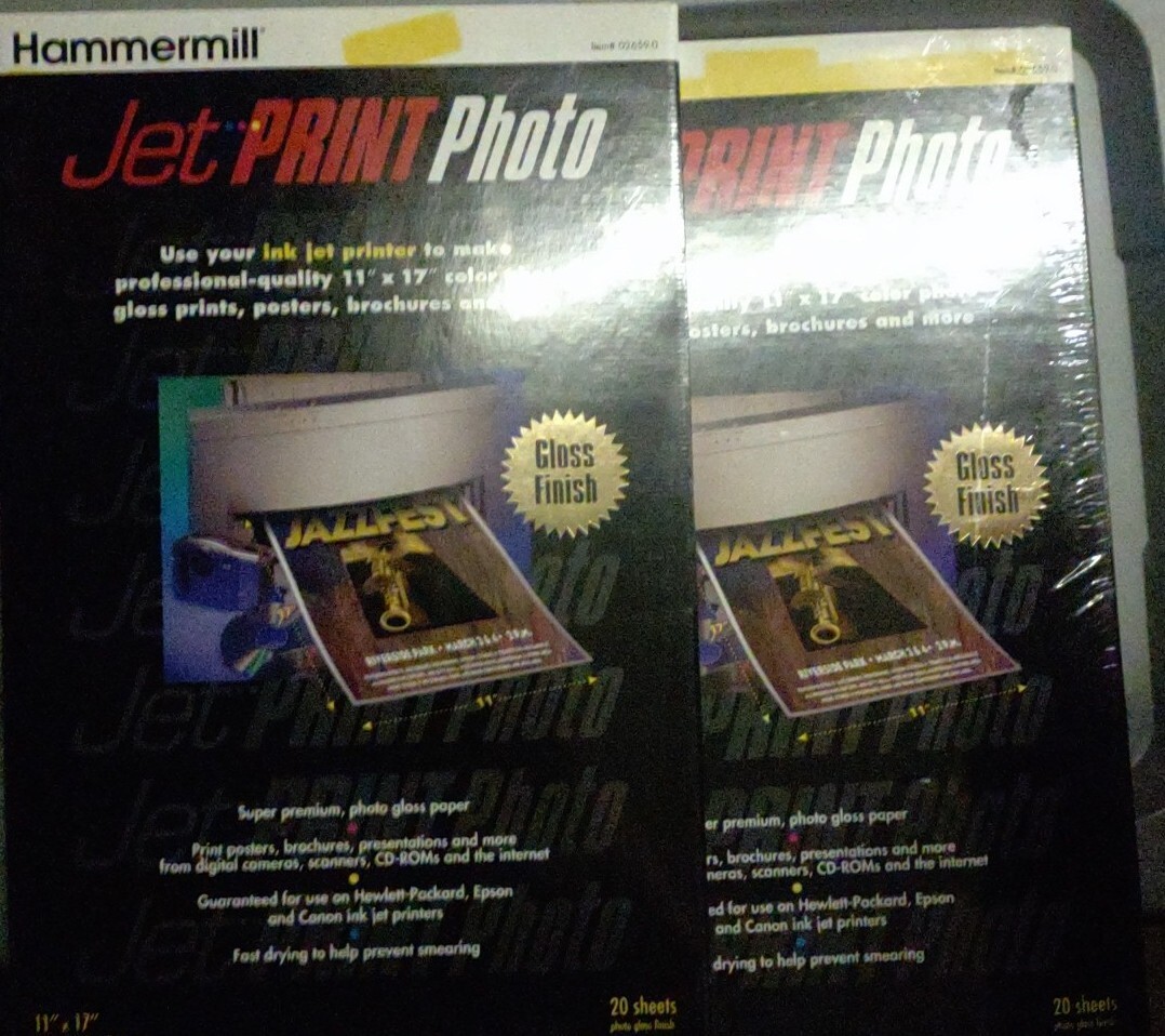 Hammermill Jet PRINT Poster 11 x 17 Heavy Gloss Photo Paper Lot Ink Jet Graphic