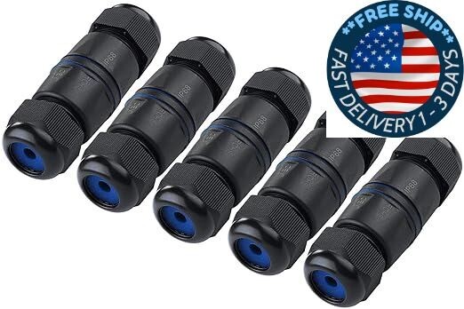 Conector RJ45 impermeable, paquete de 5 acopladores IP68 Cat6/Cat5E/Cat5. neuvo.