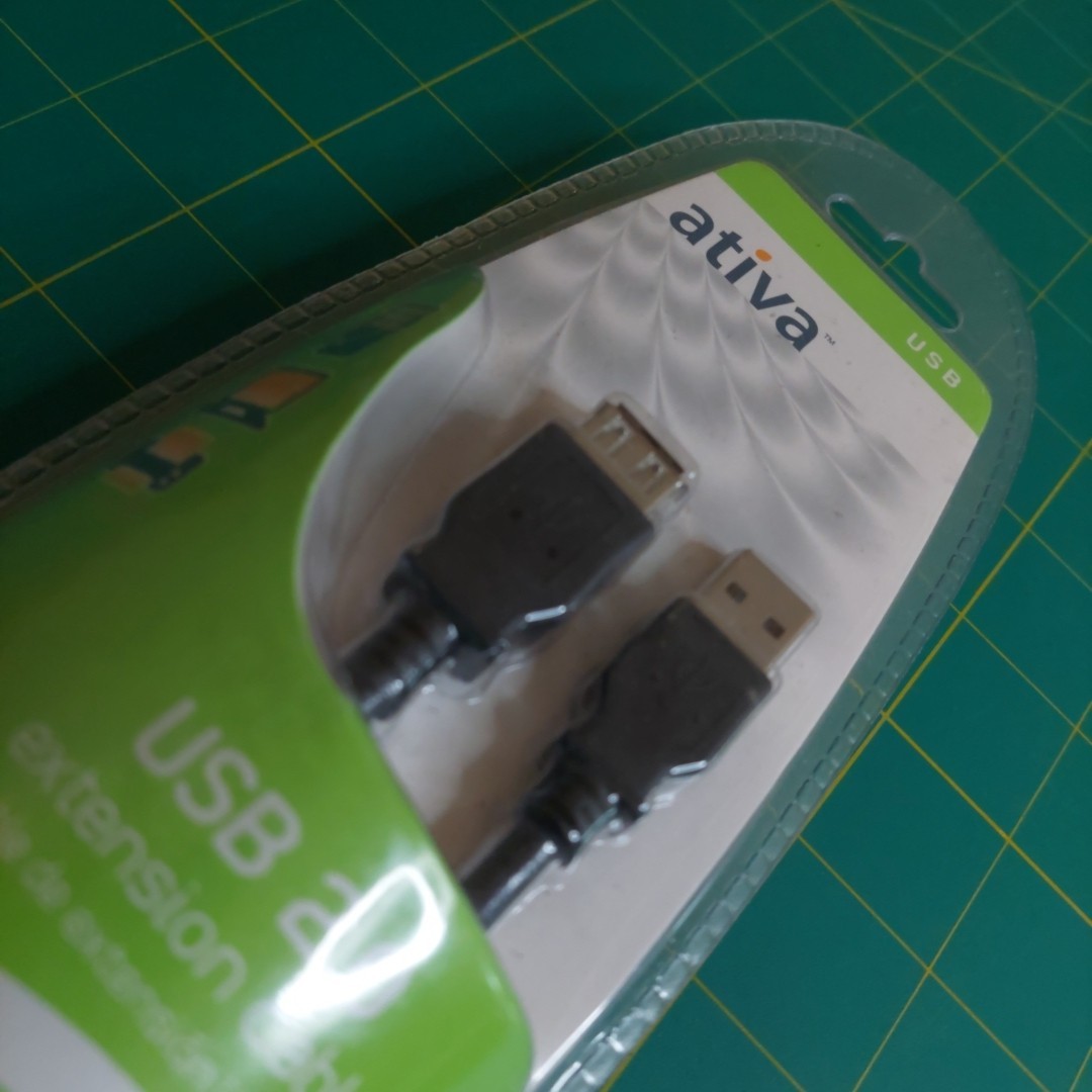 Ativa USB 2.0 Extension Cable, 10’, Black NEW Sealed NIB Cord Data Transfer