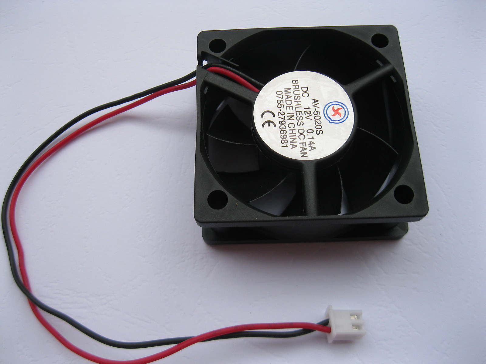 2 pcs Brushless DC Cooling Fan 7 Blade 12V 5020S 50x50x20mm 2Wire Sleeve Bearing