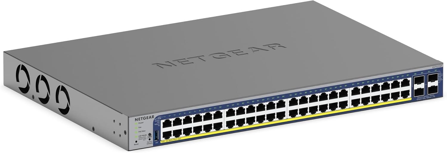 NETGEAR 52-Port PoE Gigabit Ethernet Smart Switch (GS752TXP-300NAS) New
