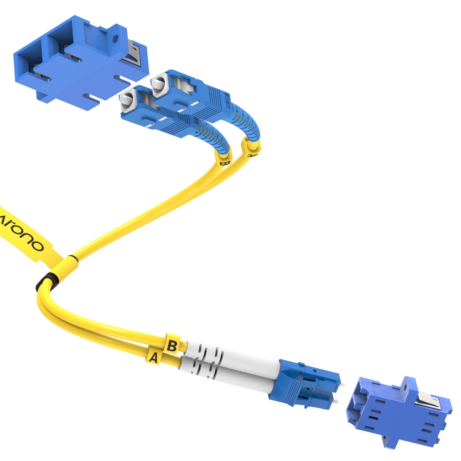 1ft LC to SC Adapter Cable SM 9/125 Duplex Hybrid Male & Female Converter Dongle
