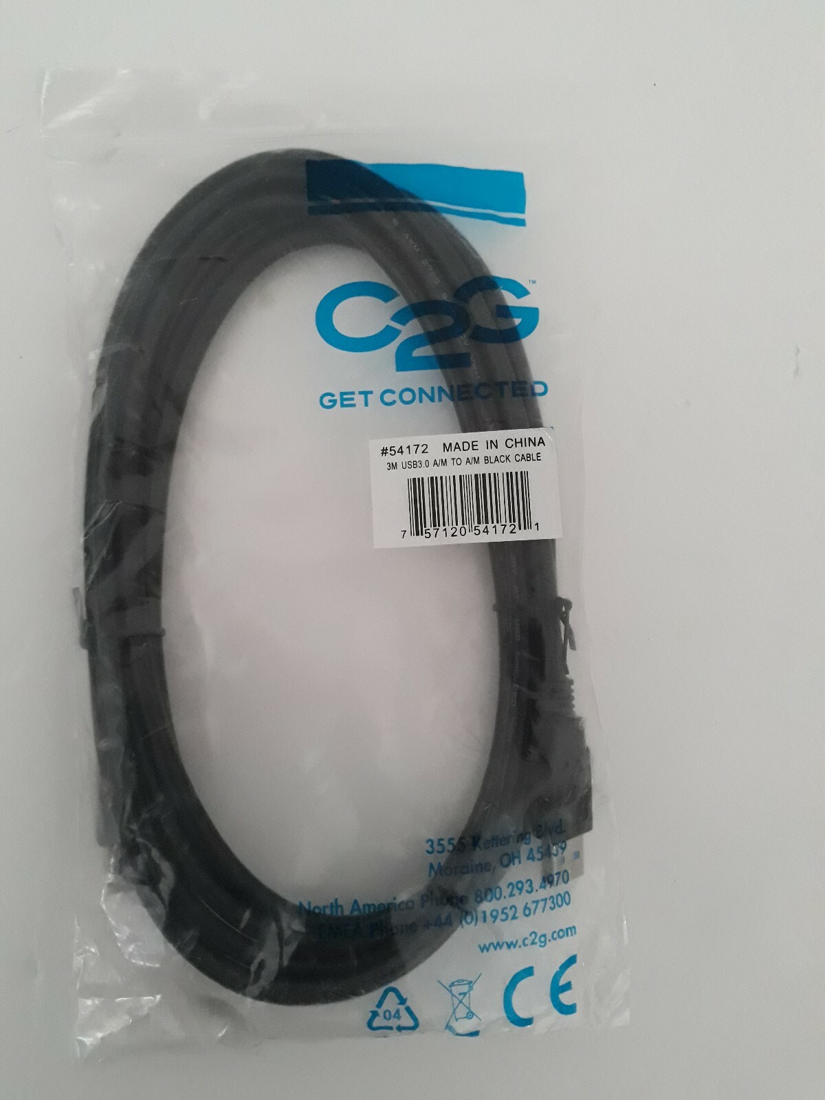 C2G 3m/9.84' USB 3.0 A Male to A Male Cable, Black