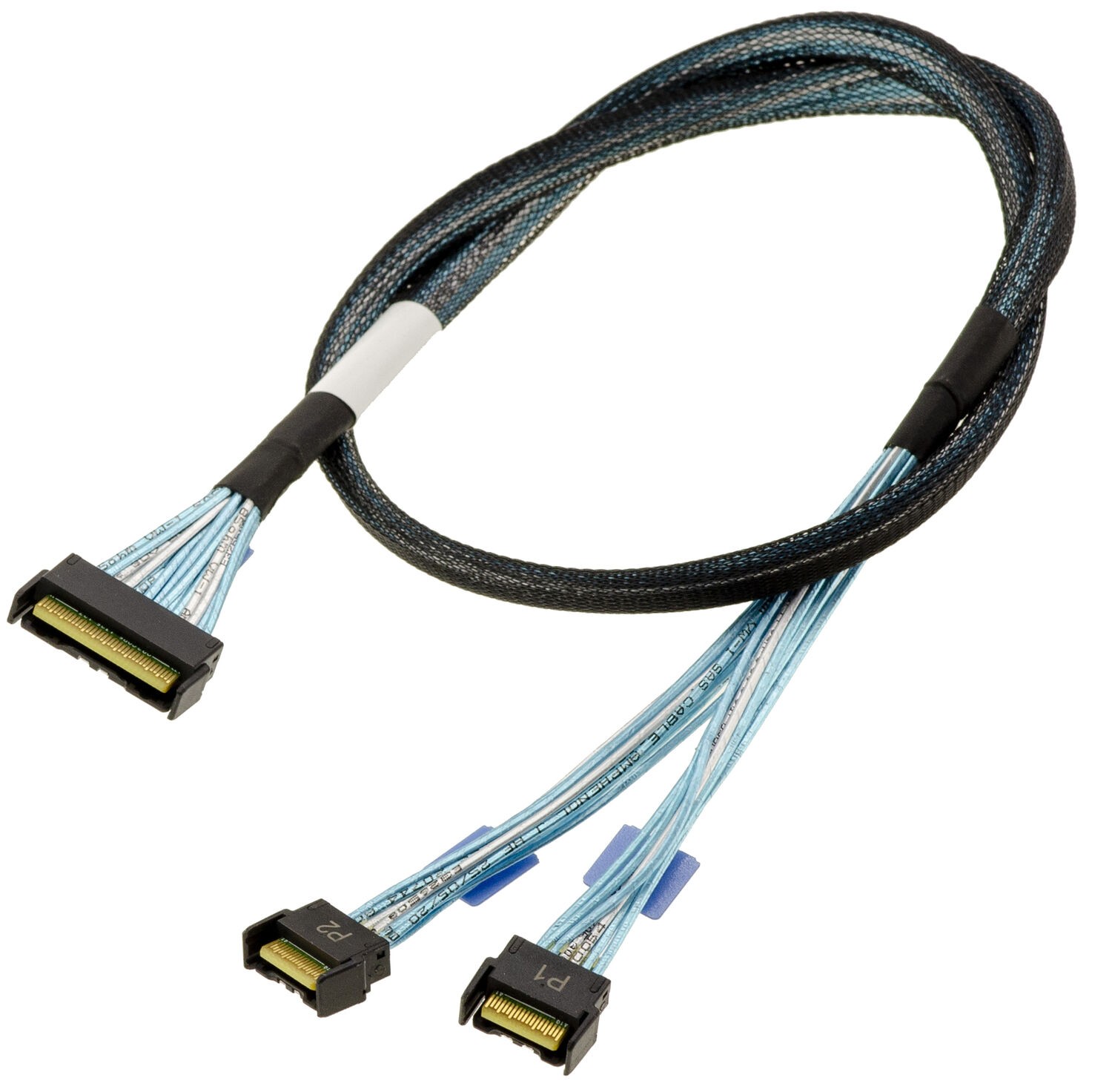 MCIO 8i 74P Cable Breakout to 2x MCIO 4i 38P SFF-TA-1016 PCIe Gen5 75cm