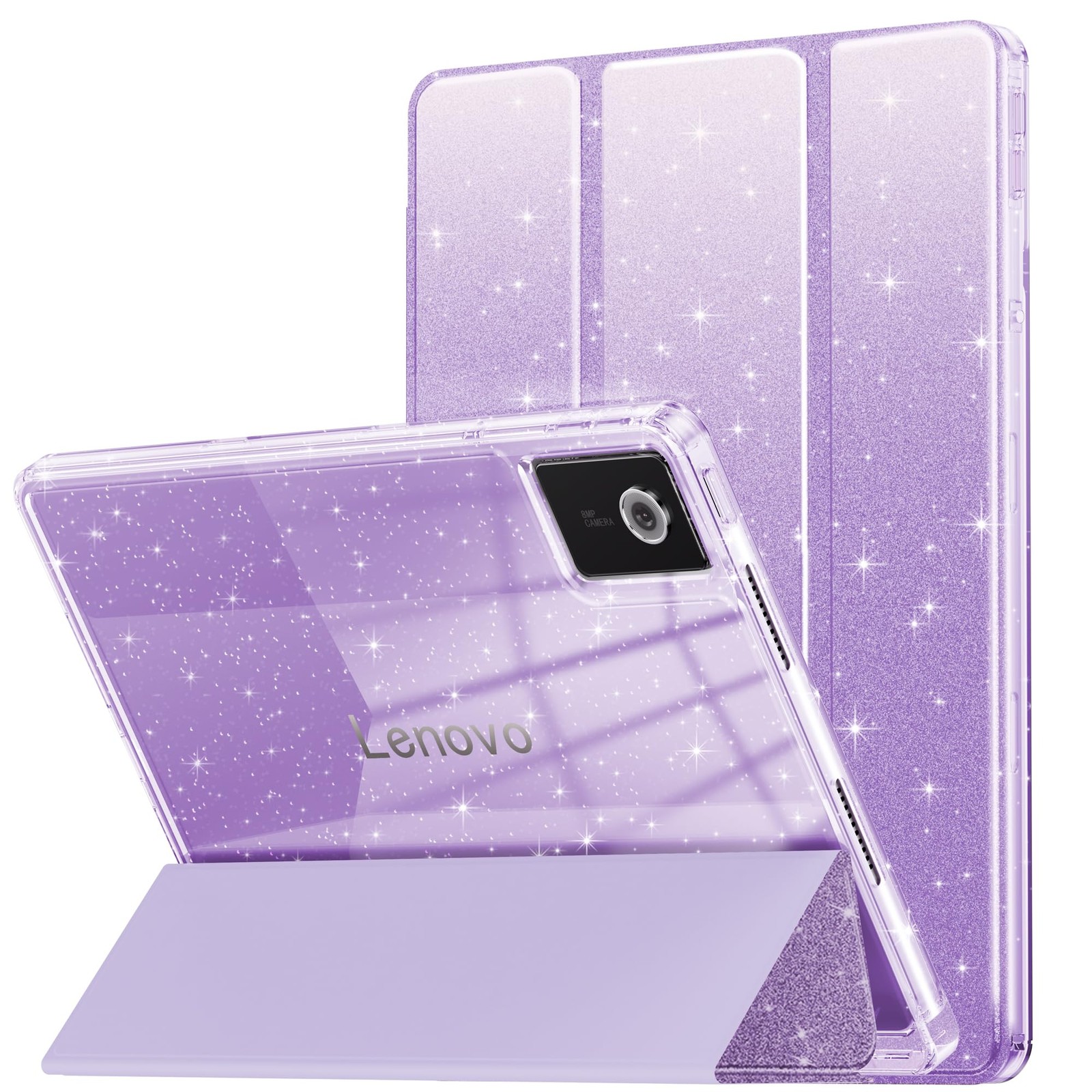 Case for Lenovo Idea Tab 11" 2025/Moto Pad 2026 Cute Glitter Clear Slim Prote...