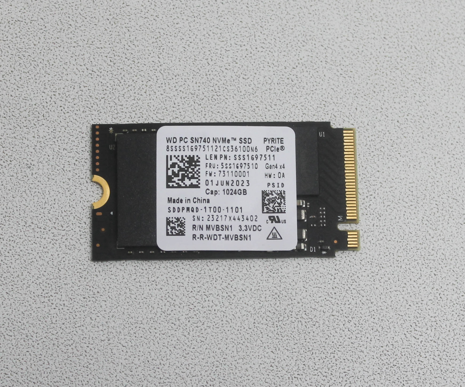 5SS1K57702 Lenovo Ssd 1Tb M.2 2242 Pcie4X4 Samsung Ideapad Slim 16Irl8"GRADE A"