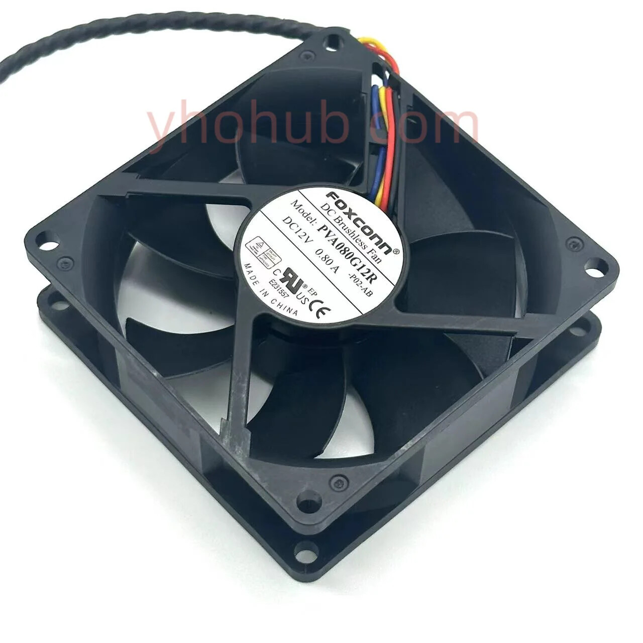 Foxconn PVA080G12R P02-AB DC 12V 0.80A 80x80x25mm Server Cooling Fan