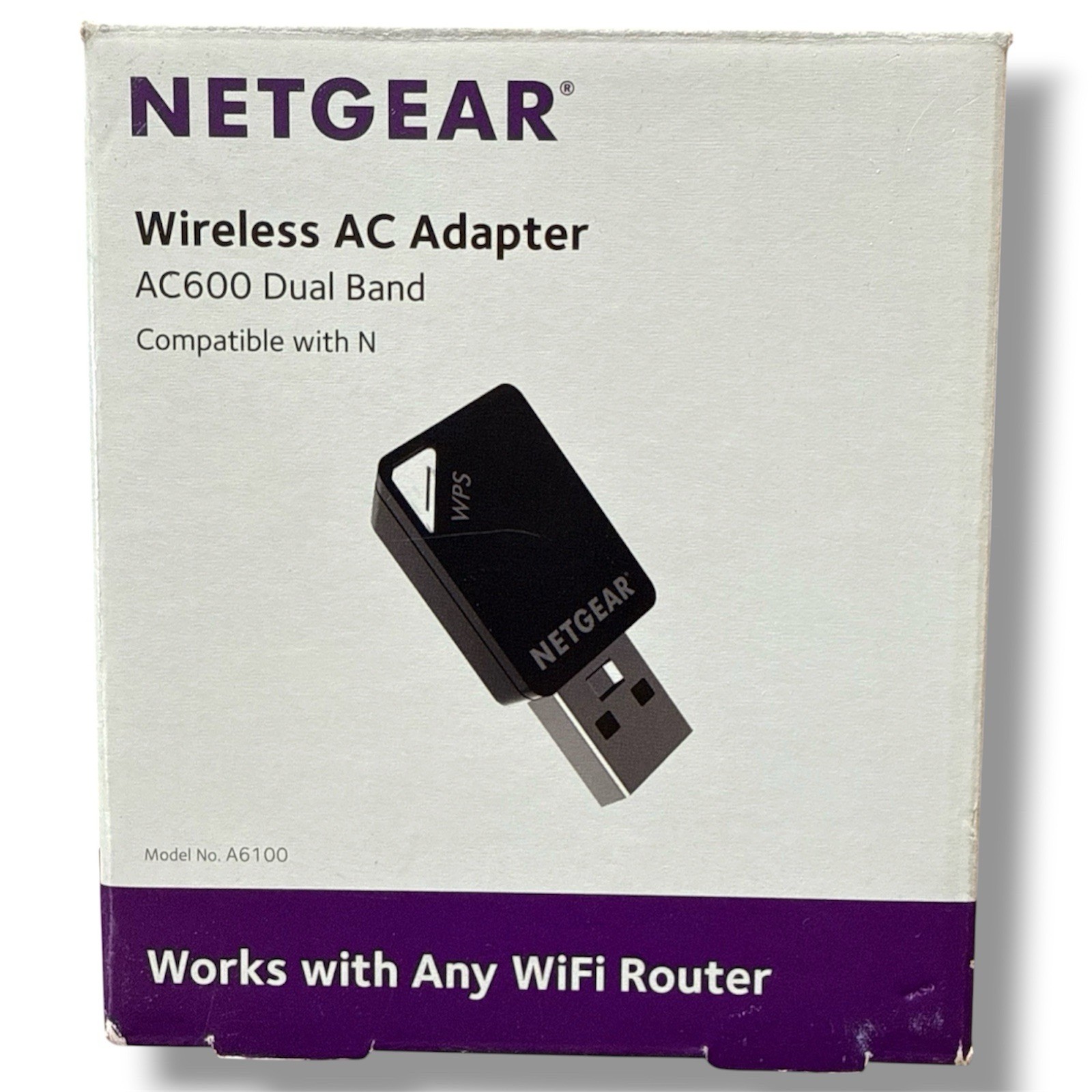 Netgear Wireless AC Adapter AC600 Dual Band In Original Box With Manual & CD