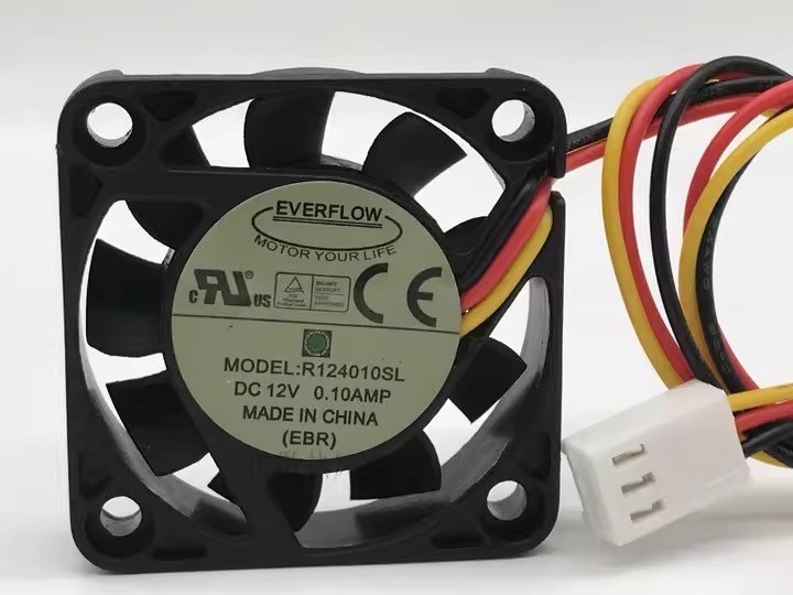 1PCS Genuine EVERFLOW R124010SL 12V 0.10A 4CM 4010 3-Wire Silent Cooling Fan