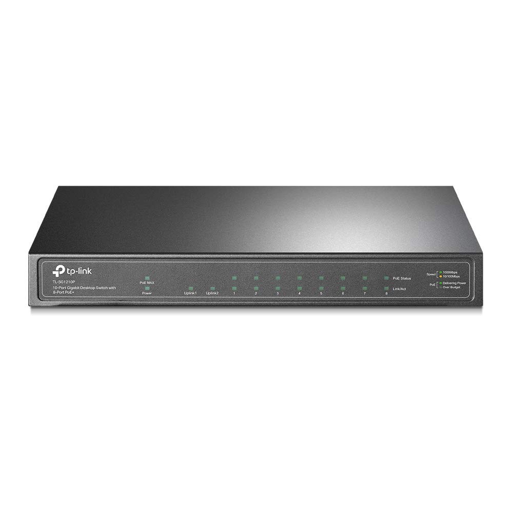 TP-Link TL-SG1210P 10-Port Gigabit Desktop Switch with 8 Port PoE+ Ethernet Swit