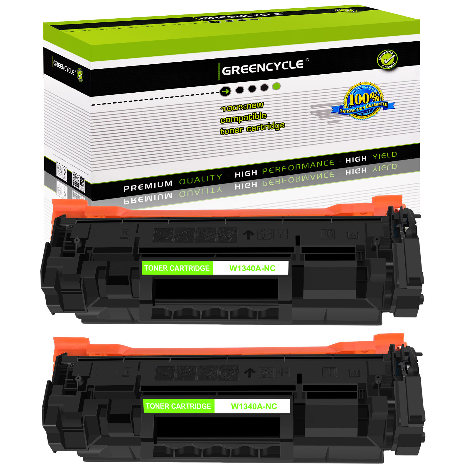 GREENCYCLE 2PK Compatible W1340A Toner With HP 134A M209dw MFP M234dwe No Chip