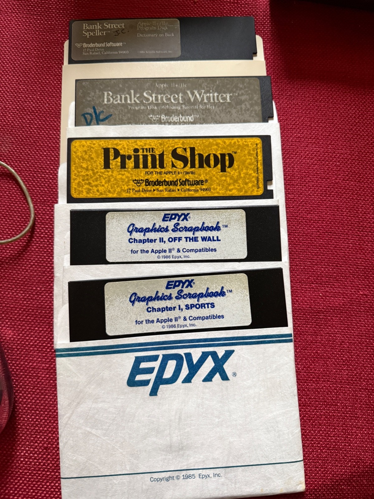 Apple 2 Software : THE BANK STREET WRITER / SPELLER + PRINT SHOP+EPYX Graphics