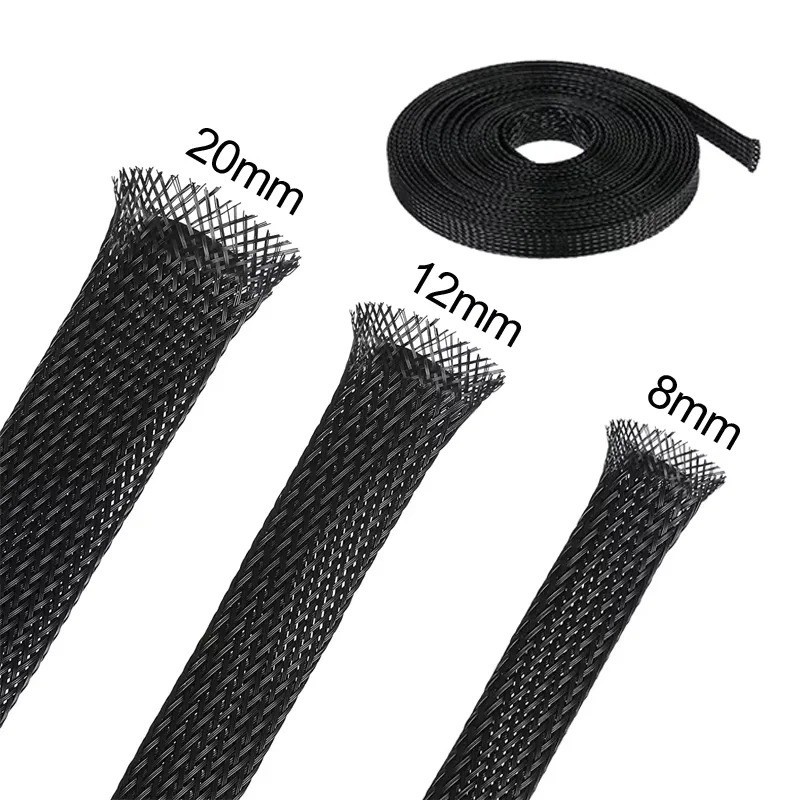 3M PET Expandable Braided Wire Sleeve Cable Protector Black Cord Cover