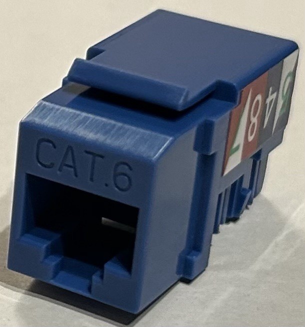 Keystone CAT6 Ethernet RJ-45 110 Punch Down Blue Jack - 25 Count
