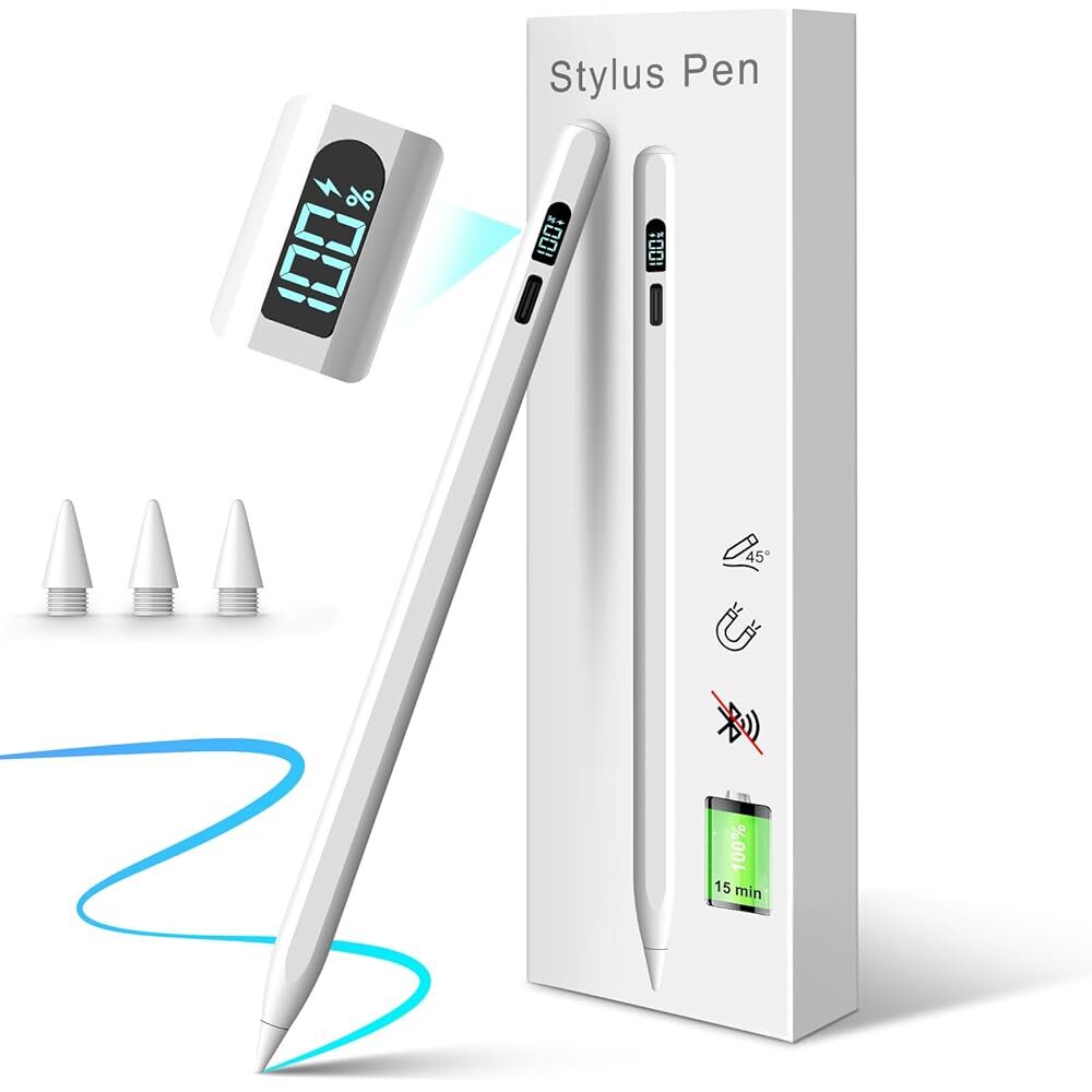 USB-C Pencil for Apple iPad 2018-2026: iPad A16 11/10/9/8/7/6th, Air M4 11/13''