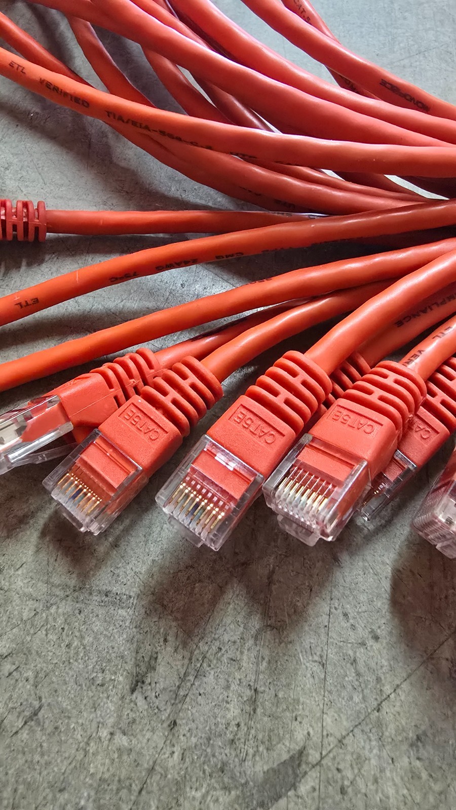 Bundles Monoprice CAT5E Ethernet Patch Cables Red 15ft Snagless RJ45 Lot 22