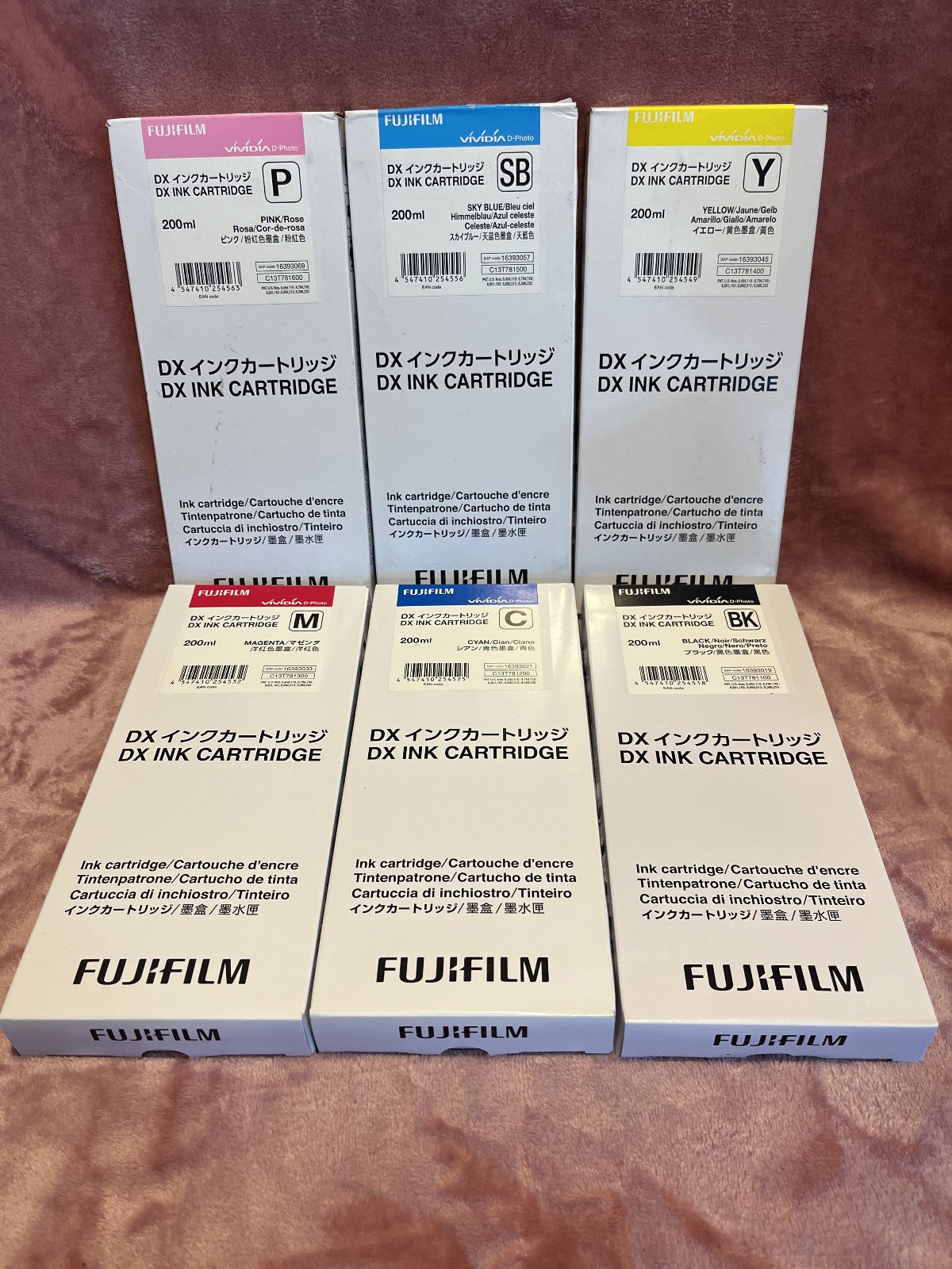 Genuine FujiFilm DX Ink Cartridge Full Set DX100 Date: 2026 Thru 2028