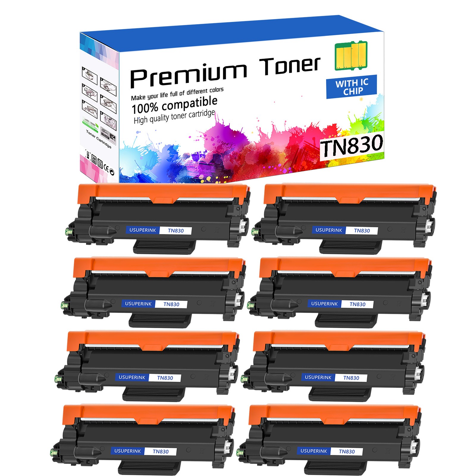 8PK TN830 Toner Cartridge for Brother TN830xl HL-L2405W MFC-L2760DW DCP-L2640DW