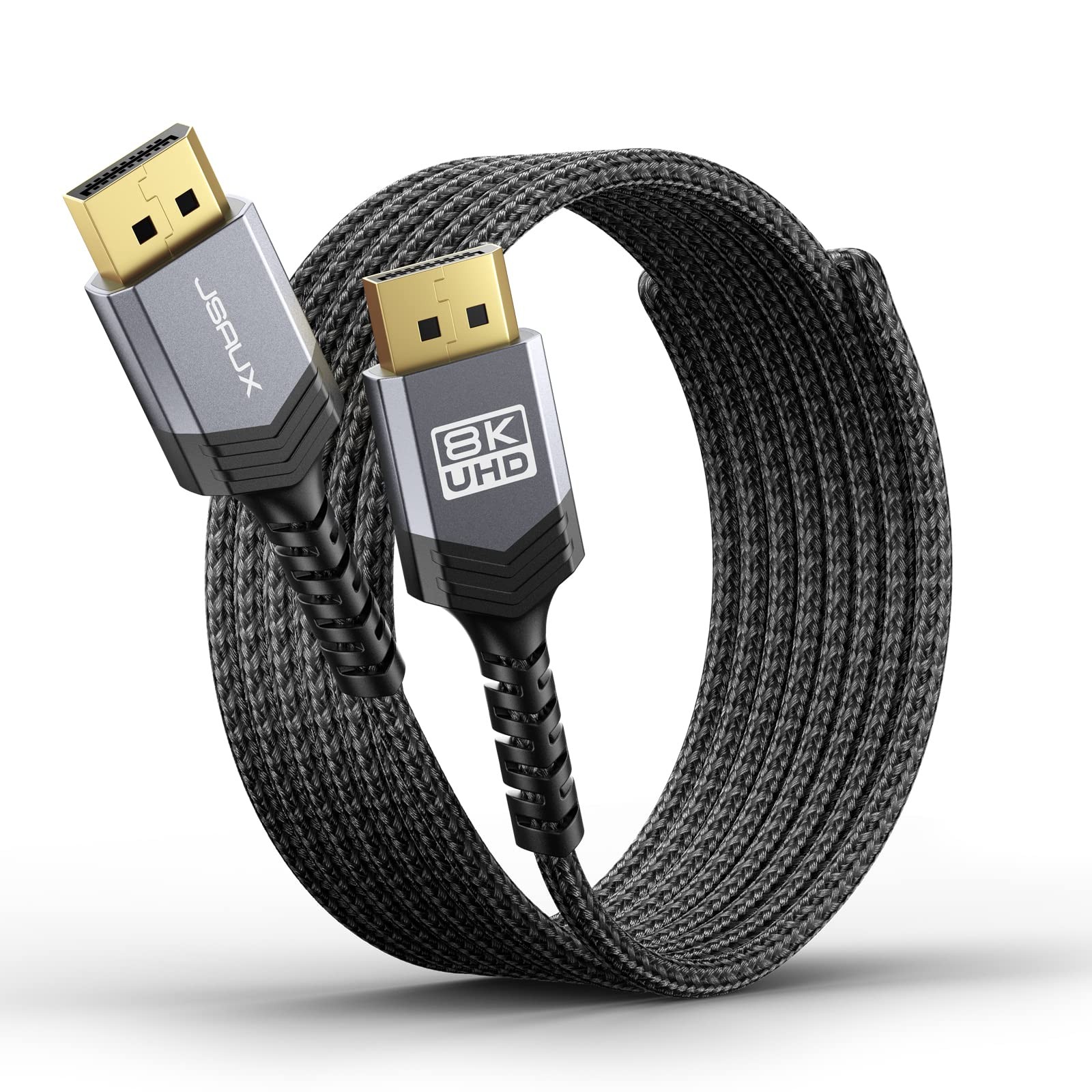 JSAUX DisplayPort Cable 1.4 15ft | 8K DP High Speed Display 15ft, Grey