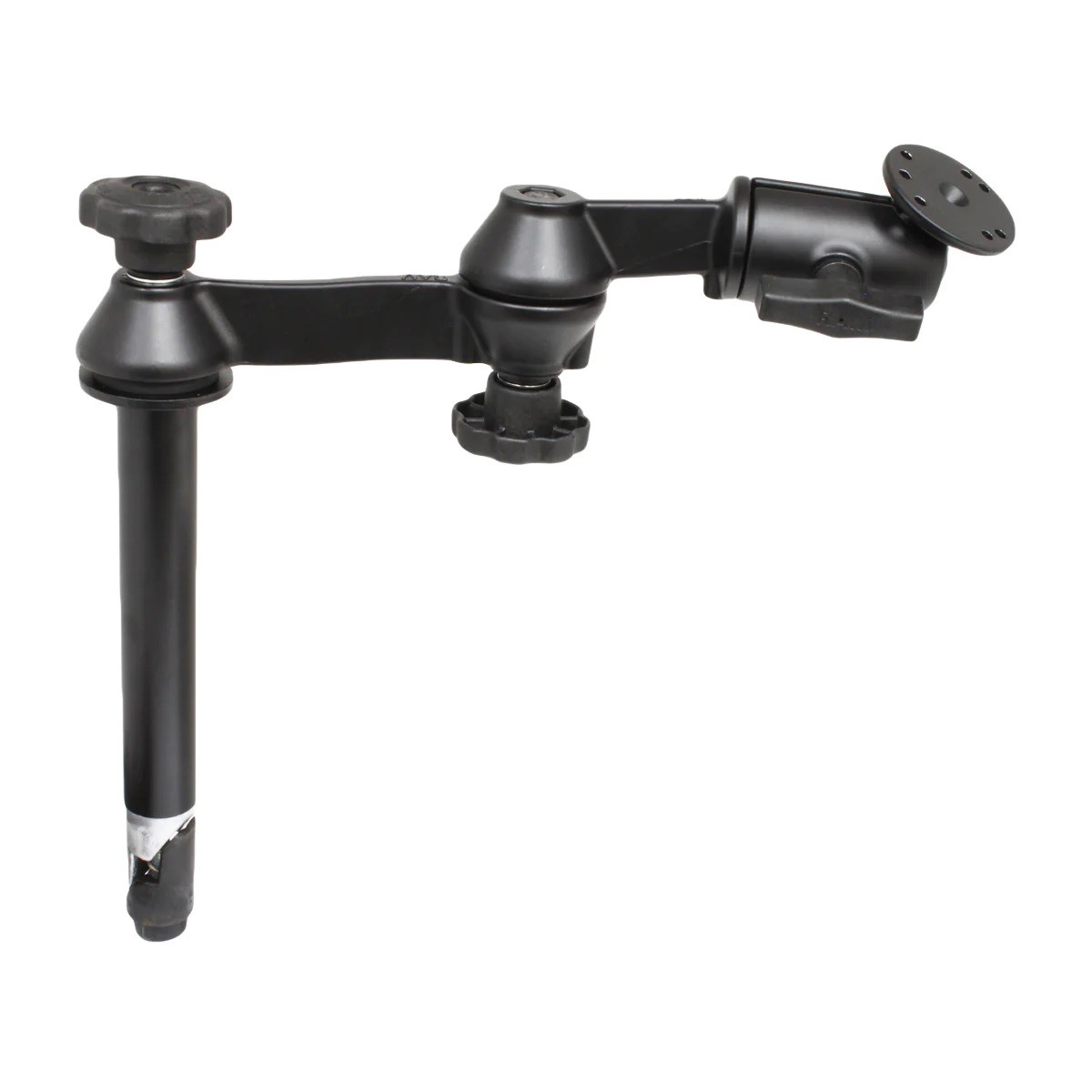 RAM Mounts 8" Upper Pole with Double Swing Arms & Round AMPS Plate  RAM-VP-SW1-8