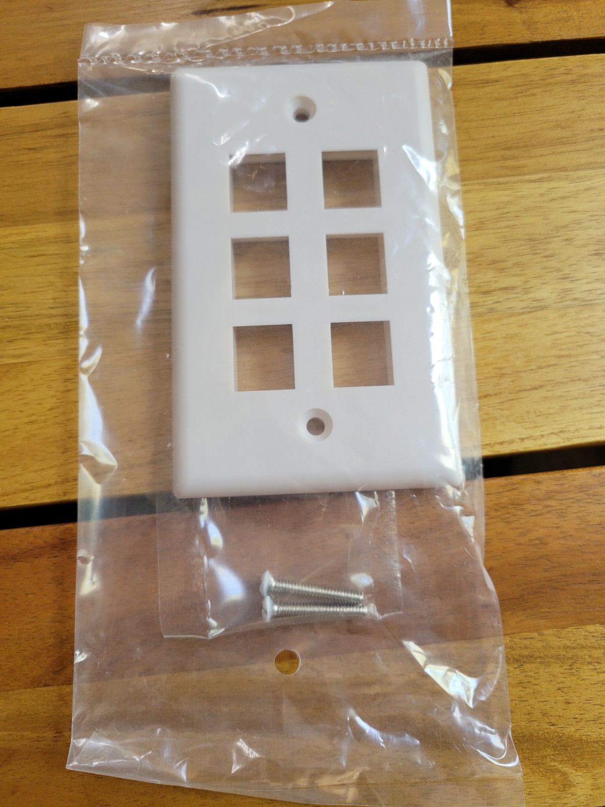 100 Pack - 6 Port Wall Plate Keystone RJ45 Cat6 Cat5e Insert Jack White Plate