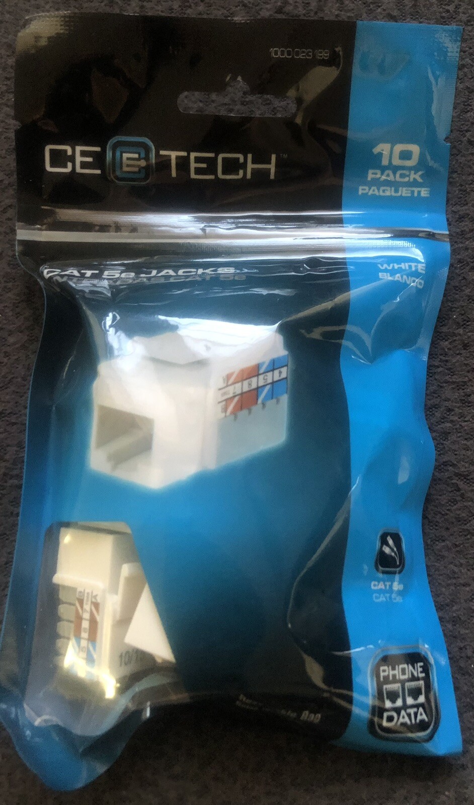 CE Tech 6 60559 00880 5 = Cat 5e (New Sealed) Lot of 10 White