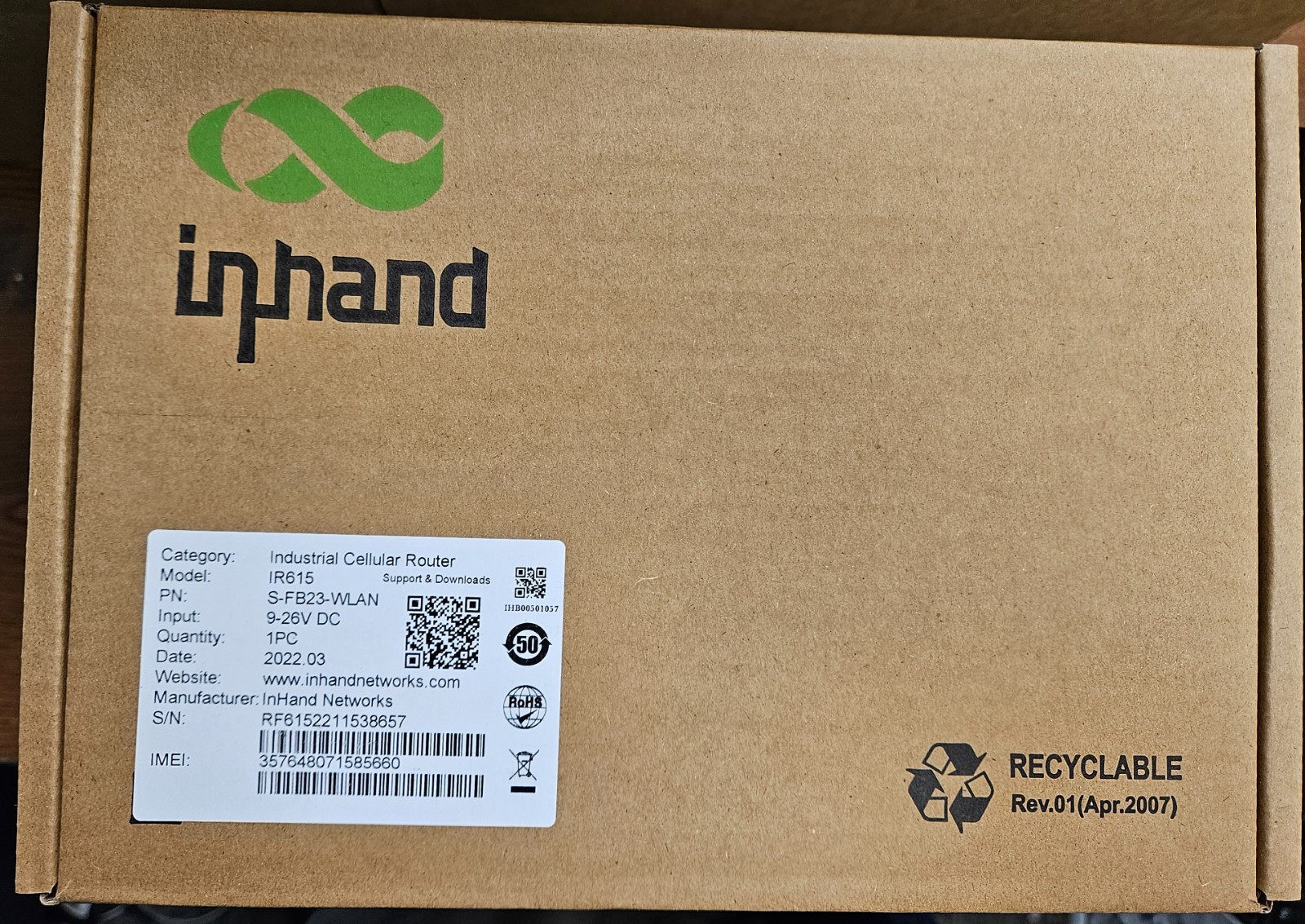INHAND IR615 4G LTE W/ WI-FI S-FB23-WLAN Industrial Cellular Router | OPEN BOX