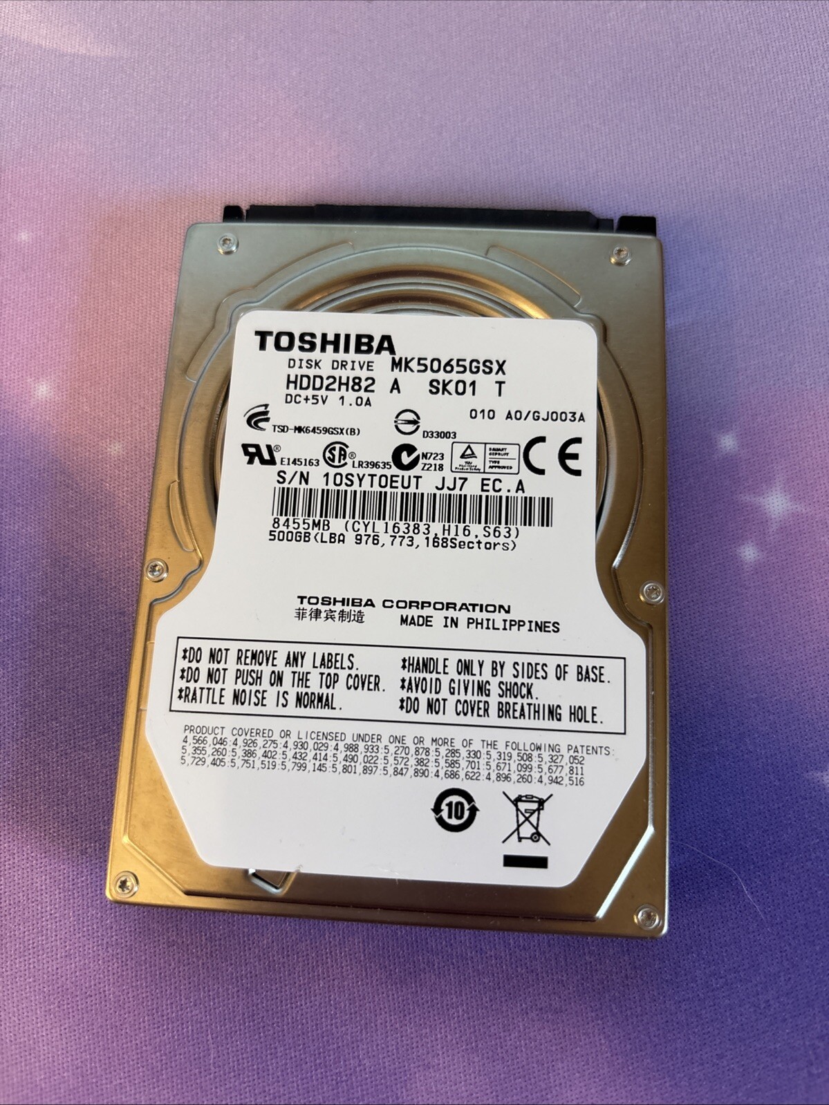 Toshiba MK-5065GSX 500GB Internal 5400RPM 2.5" (MK-5065 GSX) HDD